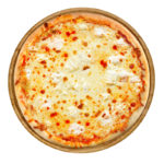 Pizza Quattro Formaggi – Pizza mit Mozzarella, Gorgonzola, Parmesan, Mascarpone und Oregano