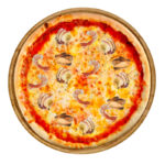 Pizza Frutti Di Mare – Pizza mit Garnelen, Muscheln, Tintenfisch und Knoblauch